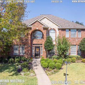 House For Sale in Frisco, TX, Contact Iryna Mitchell REALTOR - 903-439-5454 - www.irynamitchell.com - RE/MAX DFW Associates