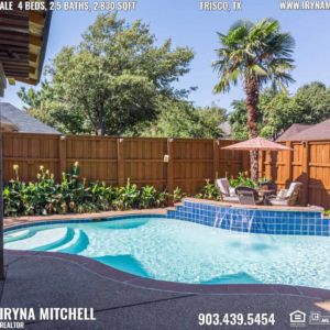 House For Sale in Frisco, TX, Contact Iryna Mitchell REALTOR - 903-439-5454 - www.irynamitchell.com - RE/MAX DFW Associates