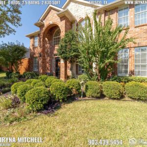 House For Sale in Frisco, TX, Contact Iryna Mitchell REALTOR - 903-439-5454 - www.irynamitchell.com - RE/MAX DFW Associates