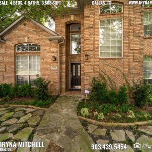 House For Sale in Dallas, TX, Contact Iryna Mitchell REALTOR - 903-439-5454 - www.irynamitchell.com - RE/MAX DFW Associates